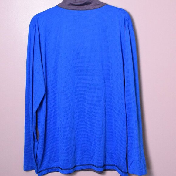 Men's NFL Team Apparel Carolina Panthers Half Zip Long Sleeve Shirt - Size XL - Picture 4 of 4